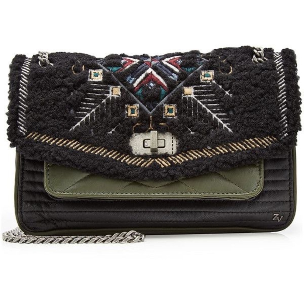 Zadig & Voltaire Shearling Trimmed Skinny Love Bag